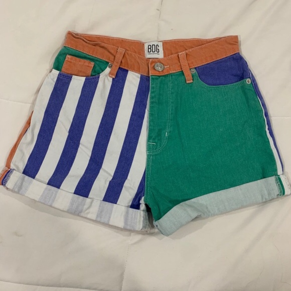 Vintage color block shorts